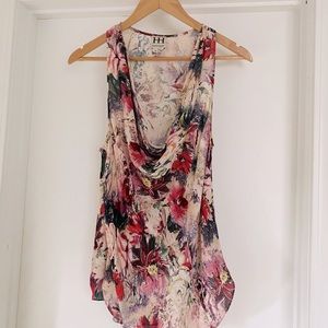 100% silk Haute Hippie scoop neck tank